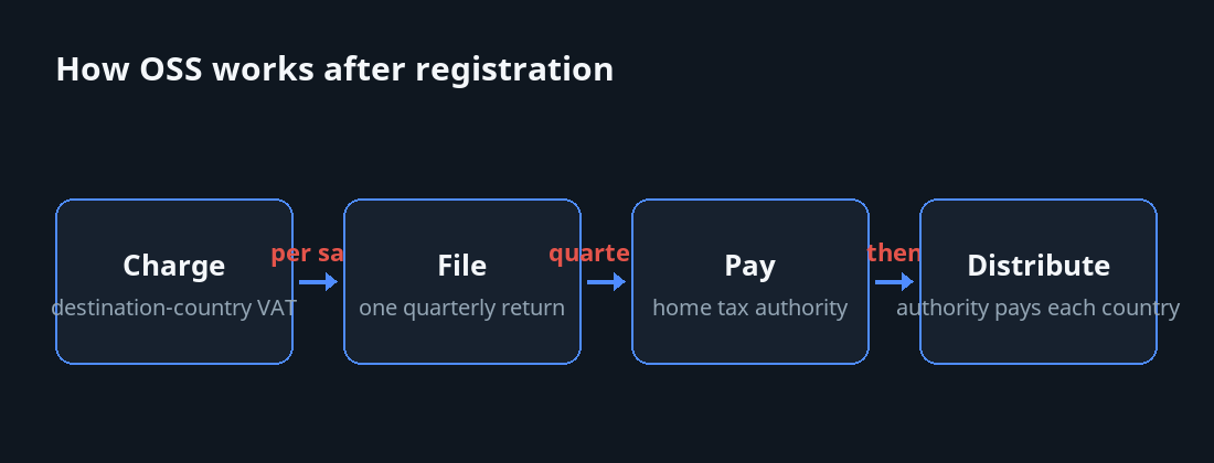 Flow diagram of the four-step OSS process after registration